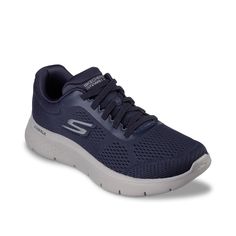 Skechers-GOWalk Flex Remark Sneaker - Men's Ensure a comfortable active day with the GOWalk Flex Remark sneaker from Skechers. The Stretch Fit® engineered knit mesh upper and Air-Cooled Goga Mat™ insole with Ortholite® foam ensure a well-rounded and comfortable fit. Navy Walking Shoes With Round Toe For Sports, Navy Round Toe Walking Shoes For Sports, Navy Breathable Walking Shoes For Sports, Sporty Navy Walking Shoes With Cushioned Footbed, Navy Breathable Sneakers For Sports, Sporty Navy Breathable Walking Shoes, Breathable Navy Walking Shoes, Navy Sporty Breathable Walking Shoes, Navy Breathable Sporty Walking Shoes