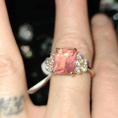 Buy 1 Get One Mystery Ring Free.. Great For Christmas Pink Gemstone Party Ring, Rose Gold Open Ring Jewelry For Party, Elegant Adjustable Crystal Ring For Party, Elegant Adjustable Rings For Party, Elegant Pink Crystal Ring For Party, Pink Rings For Party, Fine Jewelry Party Ring, Pink Crystal Open Ring For Party, Sparkling Crystal Ring Perfect As A Gift