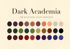 the book cover for dark academy shows different colors and shapes, including black, red, green, blue, yellow, orange