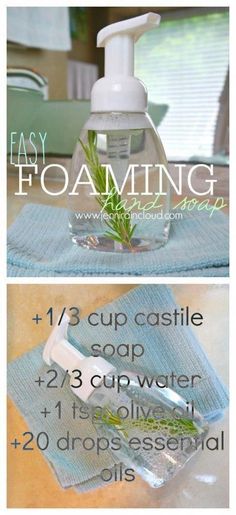 Diy Foaming Hand Soap, Savon Diy, Foaming Soap, Homemade Cleaners, Homemade Soap Recipes, Homemade Cleaning Products, Homemade Products, Diy Spa, Homemade Cleaning