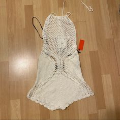 Nwt Forever 21 Cream Crotchet Romper Size S Cute Tie Back Cross Design Perfect For Festivals Like Coachella Or Stagecoach Flower Romper, Polka Dot Jumpsuit, Sequin Rompers, Red Romper, Coachella Festival, Long Sleeve And Shorts, Floral Prints Pattern, Denim Romper, Ruffle Romper