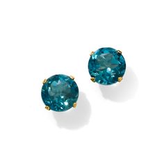 Ross-Simons - 4.50ct t. w. London Blue Topaz Martini Stud Earrings in 14kt Yellow Gold. These 4.50 ct. t. w. London blue topaz stud earrings are timeless and classic in design and updated with a swash of radiant blue. Set in 14kt yellow gold. Post/clutch, London blue topaz stud earrings. Blue Topaz birthstones are the perfect gift for December birthdays. Topaz Birthstone, December Birthday, London Blue, London Blue Topaz, Martini, Blue Topaz, Topaz, 50 %, Fine Jewelry