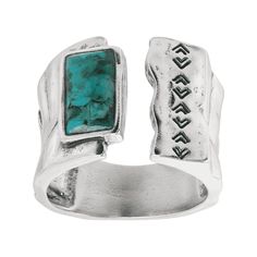 PRICES MAY VARY. Chase new thrills with this rugged chic cuff ring. A compressed turquoise lines one side of this sterling silver ring, complete with an uneven edge on the opposite side for an earthy feel. Ring face measures 5/8 inches in width. Piece comes with a ".925" sterling silver quality stamp as a symbol of guaranteed product quality. Sterling Silver, Compressed Turquoise Ring face measures 5/8 inches wide .925 sterling silver quality stamp Chase new thrills with this rugged chic cuff ri Mountain Ring, 7 Jewelry, Usa Jewelry, Bar Ring, Cuff Ring, Silpada Jewelry, Cuff Rings, Turquoise Cuff, Marquise Cut