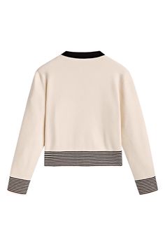 Goodnight Macaroon 'Christine' Contrast Trim Round Neck Cardigan (2 Colors) Long Sleeves Striped Knit Measurements: XS - Bust 48cm, Length 49cm S - Bust 50cm, Length 51cm M - Bust 52cm, Length 53cm L - Bust 54cm, Length 55cm Machine cold and gentle cycle or hand wash cold Lay flat to dry Do not tumble dry Do not iron If you are unsure or need assistance selecting the proper size or color, please contact our Customer Services team and they'll be more than happy to help. Round Neck Cardigan, Striped Crewneck, Womens Sweaters, Contrast Trim, Striped Knit, Casual Jacket, Exclusive Collection, 2 Colours, Knit Cardigan