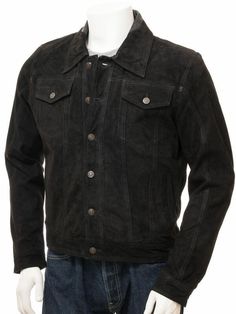 Mens Black Suede Leather Shirt Vintage Trucker Style Classic Western Wear Jacket on Storenvy Suede Trucker Jacket, Leather Trucker Jacket, Military Style Shirts, Trucker Shirts, Flying Jacket, Distressed Leather Jacket, Motorcycle Jacket Mens, Men Suede, Men's Leather Jacket