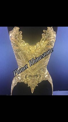 Rhinestone Bodice Applique Brianna Crystal Beaded Bodice | Etsy Rhinestone Prom Dress, Prom Goals, Bodice Applique, Prom Dresses Formal, Beaded Bodice, Costume Shop, Pole Dance, Gold Rhinestone, Body Chain Jewelry