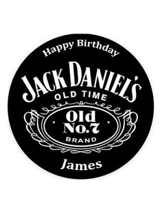 a birthday sticker with the name jack daniels on it