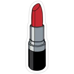 a red lipstick sticker on a white background