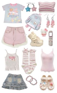 Cutecore Clothes Amazon, Kawaii Clothes Ideas, Casual Cutecore Outfits, Sanrio Themed Outfits, Cute Core Outfit Kawaii, Outfit Ideas Cutecore, Pastelcore Outfits, Fairykei Outfit, Cutegore Outfit