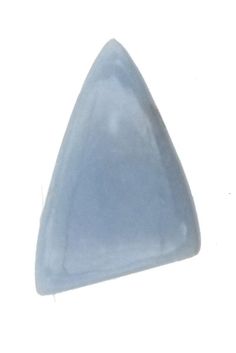 a blue triangle shaped object on a white background