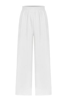 Walk into your day with our soft and light-weighted cotton Skye Palazzo Pants White, designed to make you feel confident and relaxed throughout your day. Feel at your best silhouette with these loose-fitting lounge pants featured with elasticated high waist to accentuate your natural waist. - 100% Turkish cotton- One size fits most- Elasticated waist Summer Relaxation Sweatpants With Elastic Waistband, Wide-leg Pants With Elastic Waistband For Daywear, White Relaxed Wide Leg Pants With Elastic Waistband, Effortless Summer Loungewear Pants, Solid Color Cotton Sweatpants For Daywear, Solid Cotton Sweatpants For Daywear, Daywear Harem Pants With Elastic Waistband, White Wide Leg Harem Pants For Loungewear, Wide Leg Harem Pants With Elastic Waistband For Daywear