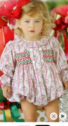 Baby Smocked Outfits, Playful Smocked Dress For Playtime, Smocked Christmas Dresses Baby, Girls Smocked Christmas Dress, Kids Smock, Smocking Patterns, Heirloom Sewing, Smocking, Bodice