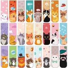 PRICES MAY VARY. Package Includes: you will get 48 pieces of cats magnetic bookmarks in 24 diverse styles, 2 pieces for each style; Sufficient quantity and elegant designs can meet your daily use and replacement, you can also share them with your friends and classmates, they will like these magnetic bookmarks very much Proper Size: each of the magnetic bookmark is approx. 12 x 4 cm/ 4.72 x 1.57 inches, its folded dimension is approx. 6 x 2 cm/ 2.36 x 0.79 inches, small and lightweight, suitable Reading Supplies, Print Book Design, Cat Art Painting, Page Markers, Bookmark Craft, Coloring Bookmarks, Doodle Inspiration, Animal Mugs, Pet Style