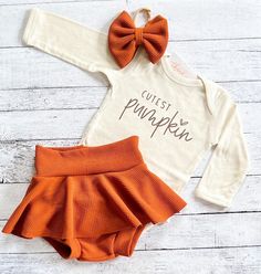 Thanksgiving Baby Outfit, Pumpkin Skirt, Patch Outfit, Pumpkin Outfit, Pumpkin Patch Outfit