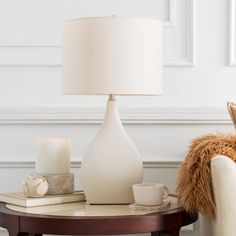 Beachcrest Home Larimore Ceramic Table Lamp & Reviews | Wayfair White Coastal Bedroom, Stone Lamp, Shore House, Pottery Lamp, Bedroom Lamp, Coastal Bedroom, White Pottery, Ceramic Table Lamp, Bedroom Lamps