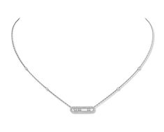 Messika White Gold Diamond Pavé Necklace Pave Necklace, Diamond Jewel, Luxury Necklace, Women Encouragement, Gold Diamond Necklace, Classic Metal, Diamond Bangle, Jewelry Packaging, Pave Diamonds