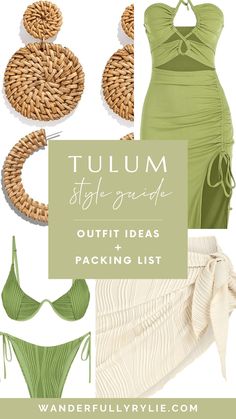 Tulum Packing List: What to Wear, Style Guide & Outfit Ideas | Wanderfully Rylie Tulum Style Clothing, Tulum Outfit Inspiration, Tequila Sunrise Beach Outfit, Beach Birthday Outfit Ideas, Boho Two Piece Outfit, What To Pack For Tulum Mexico, Tulum Dinner Outfit, Tulum Beach Club Outfits, Tulum Night Outfit