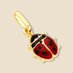 🐞 Bring Good Luck with Our 14K Real Gold Ladybird Charm 🐞  This adorable 14K Real Gold Ladybird Charm, featuring a vibrant red enamel finish, is the perfect symbol of good fortune and charm. Crafted with intricate detail, the ladybug design adds a playful and lucky touch to any jewelry collection. Lightweight and dainty, it's ideal for everyday wear or as a thoughtful gift for someone special. Product Details: 🔶 Metal: Genuine 14k Yellow Gold (Properly Stamped, "14K") 🎨 Enamel: Red enamel coating for a vibrant and durable finish 📏 Size: Height: 12 mm Width: 8 mm ⚖️ Approximate Weight: 0.50 Gr. ✨ Condition: Brand New 🏅 Authenticity: Guaranteed 14k Real Gold and "14k" Stamped 🔄 Return Policy: "No Questions Asked" Return Policy for Hassle-Free Returns Key Features: 🐞 Charming Ladybird Red Enamel Jewelry With Charms, Yellow Gold Enamel Charms For Gift, Ladybug Design, The Ladybug, Bring Good Luck, Good Fortune, Real Gold, Vibrant Red, Someone Special