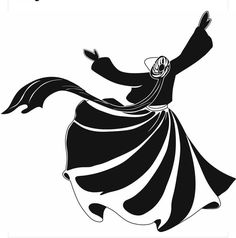 a black and white silhouette of a woman dancing