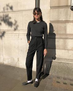 Closet Necessities, Socks And Loafers, Loafers And Socks, November Outfits, Loafers Trend, Loafers With Socks, Androgynous Style