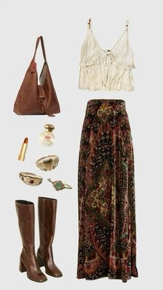 School Summer Outfits, Look Boho Chic, Summer Outfits Black, Earthy Outfits, Outfits Y2k