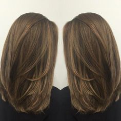 30+ Straight Medium Length Hairstyles for Women to Look Attractive; straight haircuts; Middle Parted Medium Straight Hair. #longhairstyles Long Layers Haircut Medium Length Fine Hair, Long Layers On Thinner Hair Medium Length, Subtle Long Layers Medium Length Hair, Long Bangs Hairstyles Medium, Brunette Hair Short Layers, Long Layered Hair Shoulder Length, Medium Length Hair With Blended Layers, Layered Hair Medium Balayage, Balayage Middle Length Hair