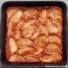 a pan filled with food sitting on top of a counter