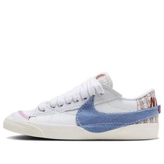 Nike Blazer Low Jumbo 'Denim Swoosh' FJ7741-141 (SNKR/Skate/Men's/Low Top/Non-Slip/Shock-absorbing) Nike Blazer Jumbo, Blazer Jumbo, Blue Whisper, Nike Blazer Low 77, Skate Man, Nike Blazer Low, Pretty Shoes Sneakers, Blazer Low, Shoes Sneakers Nike