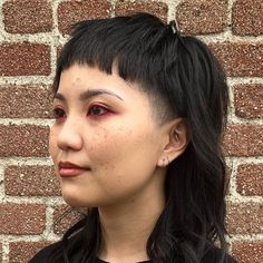 Chloe Mejia on Instagram: "✨Morgan ✨ styled with @cultandking . . . . . . . . . . #mullet #mullethair #mullethaircut #elevatehair @elevatehair #cultandking #babybangs #hairbrained #hairgoals #bostonhair #bostonhairstylist #bostonsalon" Undercut Mullet Women Long, Mullet With Fringe Woman, Mullet Hairstyle Women Fine Hair, Shullet Straight Hair, Modern Mullet Haircut For Women, Microbangs Mullet, Women With Mullets, Long Mullet Shaved Sides, Straight Mullet Hairstyle Women