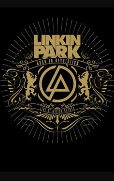 linkin park concert poster with gold lettering