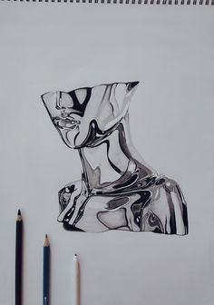 a pencil drawing of a piece of art