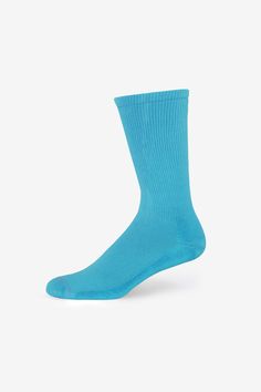 With extra cushion on the pad of the foot and a lighter knit on the top, this sock is sure to keep your feet dry and comfortable without crowding your foot. The mid-height on the rib can be worn either pulled up or scrunched down for a more causal fit, the foldover hem will make sure it stays put. A deep Y-Gusset makes the heel deeper to assure it won't drift during the day. These socks have been Garment Dyed to match or mix and match with your favorite basics. Made in Los Angeles, Calif. Our ex Comfortable Solid Sports Socks, Comfortable Stretch Blue Socks, Comfortable Sporty Blue Socks, Comfortable Blue Sports Socks, Blue Cotton Sporty Socks, Breathable Blue Cotton Socks, Solid Color Ribbed Mid-calf Socks, Casual Blue Mid-calf Socks, Blue Anti-odor Sporty Socks