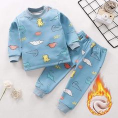 Style 10 / 4T Thicken Pajama Sets Cartoon Tops With Pants, Cartoon Pajamas, Thermal Pajamas, Warm Pajamas, Sleep Clothes, Winter Pajamas, Cartoon Outfits, Cute Pajamas, Winter Kids