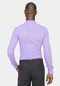 The mauve broadcloth shirt brings both supreme quality and style with its striking color and 100% Egyptian cotton blend. Purple Cotton Business Casual Shirt, Purple Fitted Cotton Shirt, Business Casual Purple Cotton Shirt, Purple Slim Fit Shirt For Spring, Purple Long Sleeve Dress Shirt For Business Casual, Purple Slim Fit Shirt For Business, Purple Slim Fit Business Shirt, Slim Fit Purple Business Shirt, Purple Cotton Classic Style Tops