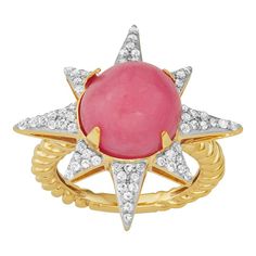 You're sure to love the unique charm of this pink opal and white topaz ring. You're sure to love the unique charm of this pink opal and white topaz ring. Metal: sterling silver Plating: 14k gold, rhodium Width: 2.25 mm Finish: polishedSTONE DETAILS Stone type: pink opal, white topaz Total weight: 6 1/2 ct. Center stone size: 12 mm x 12 mm Setting: prong Shape: round cabochon Gemstones may have been treated to enhance their appearance. Special care may be required. Please visit our Gemstone Treat Pink Bling, Opal White, Bling Rings, Pink Opal, Topaz Ring, Silver Man, White Topaz, Unique Charms, Topaz