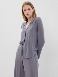 Modal Pajama Shirt | Gap Night Pajama, Post Partum Outfits, Nissan 240sx, Women's Sleepwear, Soft Pajamas, Sleep Shirt, Pajama Shirt, Raw Material, Pajama Top