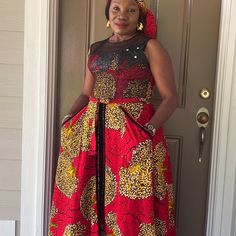 Ankara Women Dress,Handmade New Full Length Maxi Dress With Front Pockets.Red Background With Multi Color. 100% Cotton Fabric Length Is 60” Size Small Is 12-14 Size 12,Waist 36” Burst 42 Size 14, Waist 38” Burst 44 This Dress Is Available In Sizes 2 To 20, Please Contact Me For Your Size Or Any Question About The The Item.The Length And The Body Size Can Be Customized Base On What Will Fit The Buyer. African Print Maxi Dress, Dress Handmade, Ankara Fabric, Women Dress, Corset Dress, Red Background, Body Size, Printed Maxi Dress, African Print