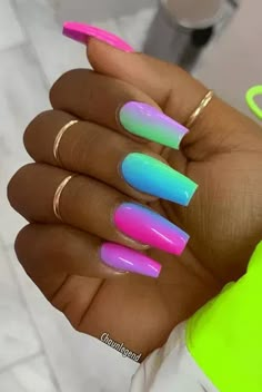 Bright Summer Acrylic Nails, Red Nails Acrylic, Wine Red Nails, Nails Acrylic Square, Neon Nail Designs, Nails Acrylic Coffin, Bright Summer Nails, Glow Nails, Acrylic Coffin