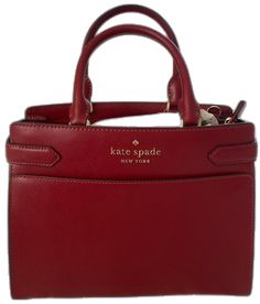 Classic Red Formal Bag, Classic Red Bag For Formal Occasions, Elegant Red Satchel For Formal Occasions, Elegant Red Crossbody Bag, Elegant Burgundy Kate Spade Bag, Designer Red Satchel With Handles, Classic Red Satchel With Detachable Handle, Elegant Red Rectangular Bag, Designer Red Satchel For Shopping