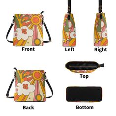 Get ready to turn heads with this 70s Retro Groovy Sunburst Hip Bucket Bag! Perfect for anyone looking to add some funky flair to their outfit. This bag is not just stylish, but also functional with its spacious bucket design. A must-have for any retro fashion lover. SIZE: 11.1x11.4 Indulge in the elegance of this Women's PU Bucket Shoulder Bag, meticulously crafted from PU leather. Designed for both fashion and function, this bag features an adjustable and detachable shoulder strap, allowing yo Retro Multicolor Shoulder Bag With Adjustable Strap, Retro Yellow Shoulder Bag With Adjustable Strap, Retro Multicolor Shoulder Bag For Daily Use, Retro Shoulder Bag With Zipper Closure, Retro Square Shoulder Bag With Adjustable Strap, Retro Bucket Bag For Everyday Use, Retro Bucket Shoulder Bag With Adjustable Strap, Vintage Multicolor Bag With Zipper Closure, Retro Yellow Shoulder Bag