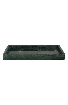 a rectangular green marble tray on a white background, with the top edge partially visible