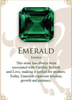 Taurus Gemstones, Emerald Taurus, Taurus Emerald, Emerald Stone Benefits, Emerald Benefits, Birth Stones Chart, Birth Stones, Emerald Green Stone