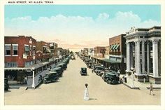 an old postcard shows the main street in allen, nc allen - texs