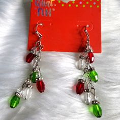 Fashion Crystal Beaded Earrings Bundle And Save... Make Me An Offer Christmas Charm Earrings, Holiday Beaded Jewelry, Christmas Chandelier, Holiday Beading, Earring Bundle, Christmas Charms, Christmas Jewelry, Bead Earrings, Earrings Color