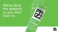 a bottle of ph 722 water with the words, we've done the research so you don't have to