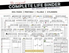 the complete life binder is shown in black and white