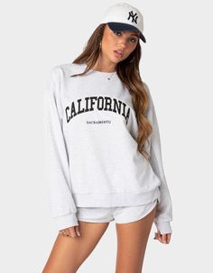 California Sweatshirt, Oversize Sweatshirt, Mode Zara, Sweatshirt Oversized, California Girl, Oversized Crewneck, Swimwear Dress, Oversized Sweatshirt, Oversize Hoodie