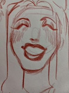 a drawing of a woman's face is shown