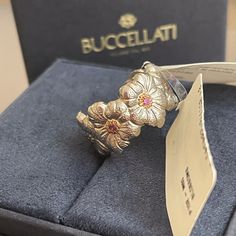 Brand New With Tag Size 560 Price Is Firm Luxury White Gold Flower Ring, Luxury Flower Shaped Jewelry For Anniversary, Luxury Sterling Silver Flower Ring For Gift, Luxury Hallmarked Flower Jewelry, Luxury Yellow Gold Hallmarked Flower Ring, Buccellati Jewelry, Dream Style, Ring Color, Womens Jewelry Rings