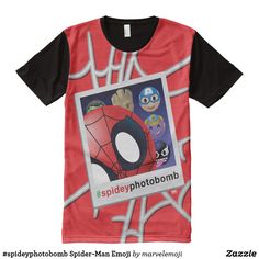 Spider-Man Emoji. T-Shirt. Producto disponible en tienda Zazzle. Vestuario, moda. Product available in Zazzle store. Fashion wardrobe. Regalos, Gifts. Trendy tshirt. #camiseta #tshir #spideyphotobomb Super Villains, Marvel Characters, Mens Clothing Styles